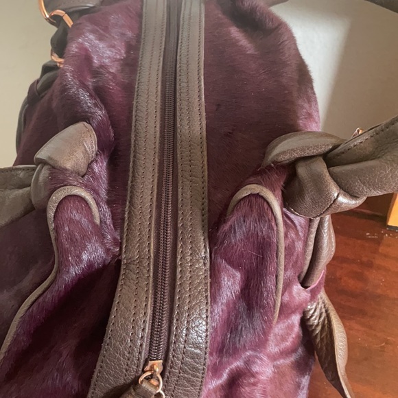 La Gioe di Toscana Leather and Fur Satchel - Picture 5 of 9